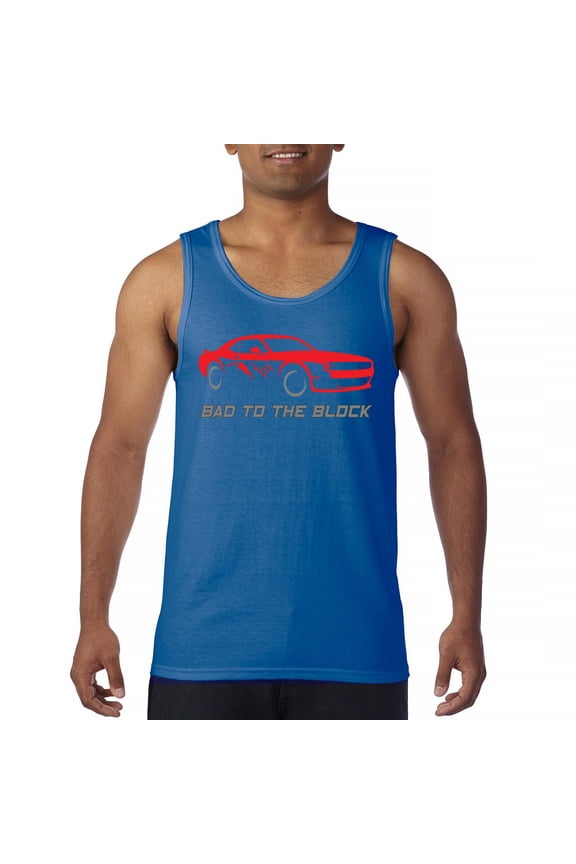 Bad To The Block Muscle Car Tank Top Street Racer American RT V8 Octane Power Perfomance Racing Coupe Men's Top