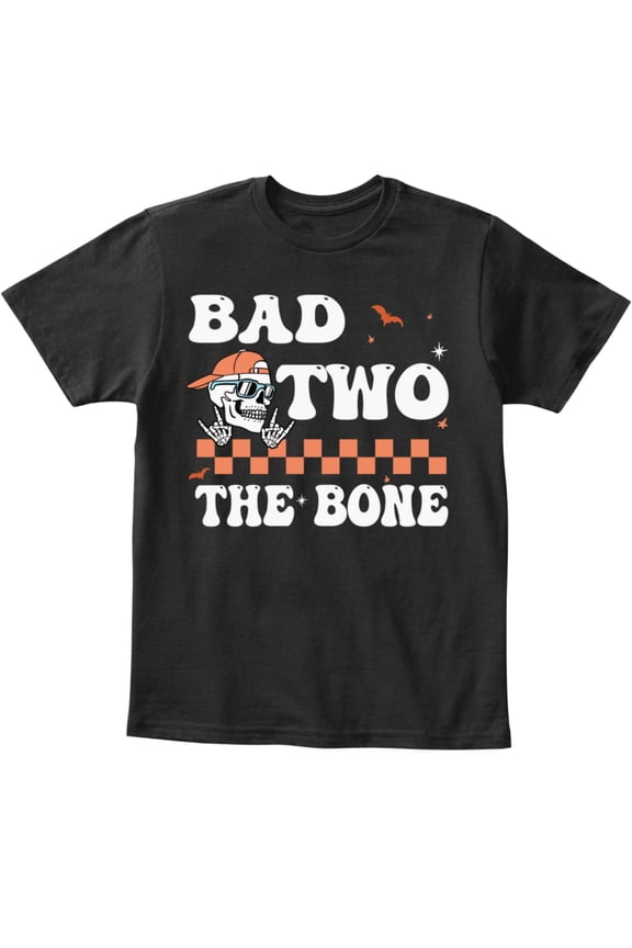 Bad Two The Bone 2nd Birthday Boy Outfit – NH2 Creative Funny Skull Toddler Shirt for 2 Year Old Birthday