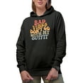 thumbnail image 1 of Bad Vibes Don't Go with My Outfit, Quote on Being Positive, Groovy Retro Wavy Text Merch Gift, Black Hooded Sweatshirt or Hoodie, Small, 1 of 5