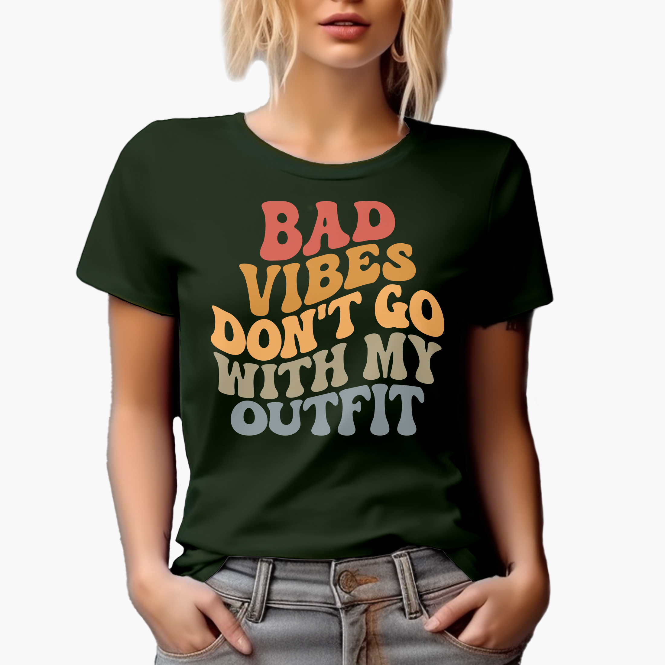 Bad Vibes Don't Go with My Outfit, Quote on Being Positive, Groovy ...