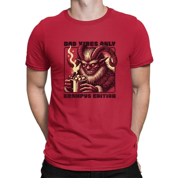 Bad Vibes Only Creepy Krampus Holiday Men's T-shirt
