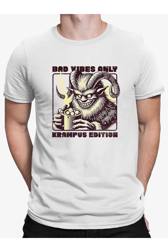 Bad Vibes Only Creepy Krampus Holiday Men's Tshirt