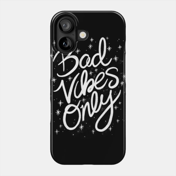 Bad Vibes Only Quote Phone Case for iPhone 11 12 13 14 15 16 17 Hard Back Cover