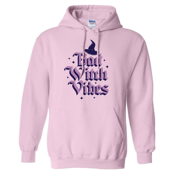 Bad Witch Vibes Hoodie Sweatshirt Unisex 3X-Large Pink
