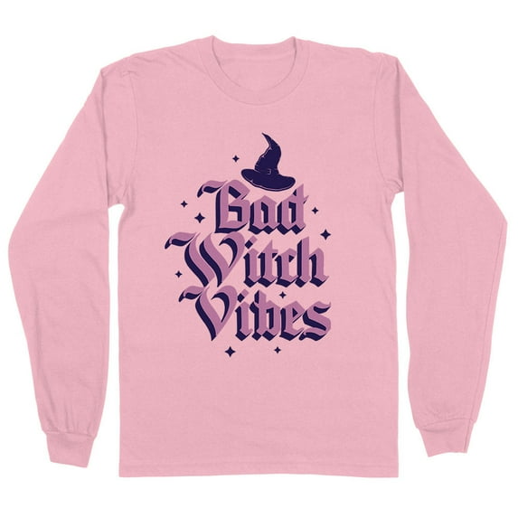 Bad Witch Vibes Long Sleeve Shirt Unisex Large Pink