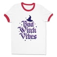 thumbnail image 1 of Bad Witch Vibes Ringer Tee Shirt Unisex Large White/Red, 1 of 5