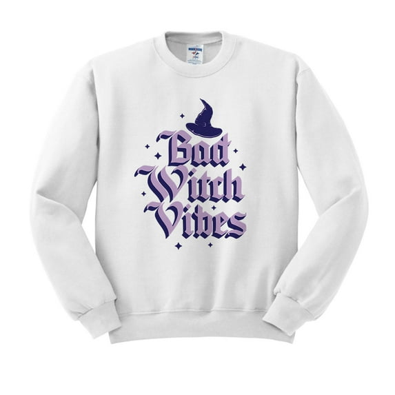 Bad Witch Vibes Sweatshirt Unisex Large White