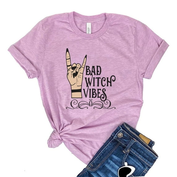 Bad Witch Vibes T-shirt Women's Halloween Tee Sanderson Sister Shirts Hocus Pocus Shirt Scary Tshirt Spooky Gift