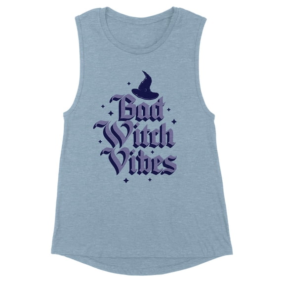 Bad Witch Vibes Women's Muscle Tank Large Stonewash Denim