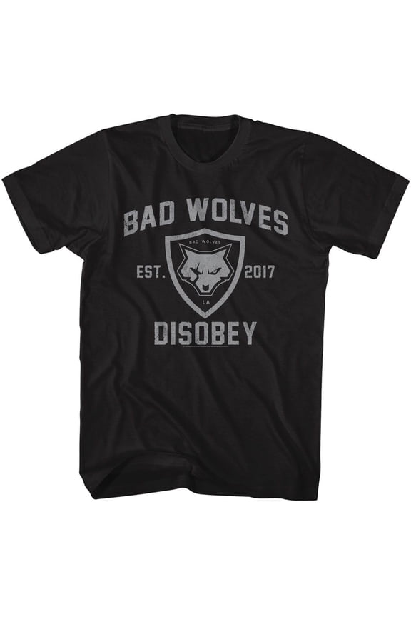 Bad Wolves Disobey Black Adult T-Shirt