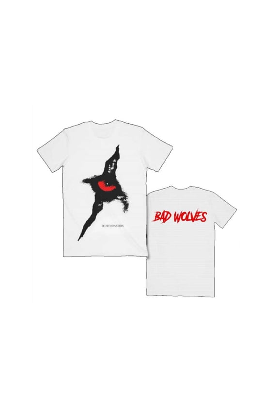 Bad Wolves Unisex T-Shirt Dear Monsters Eye & Logo (Back Print) (Large)