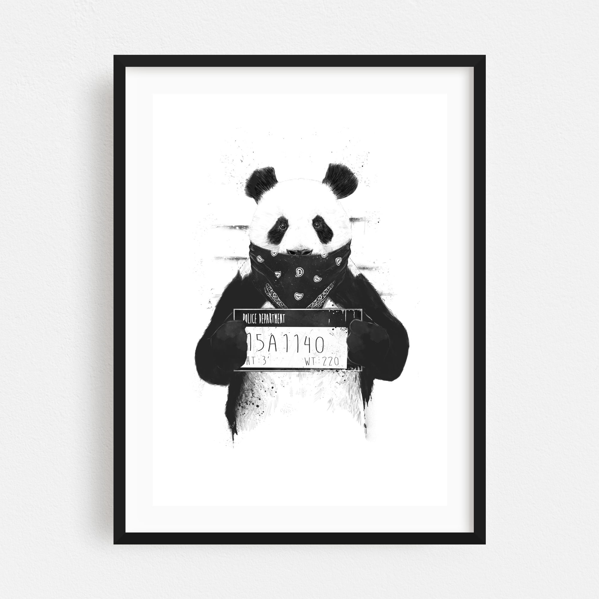 Bad panda - Illustration Animal Humor Black and White Wildlife Pop Art ...