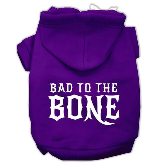 Bad to the Bone Dog Pet Hoodies, Purple - Large 14