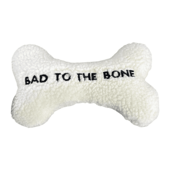 Bad to the Bone Dog Toy 10" Sherpa Bone Plush with Squeaker