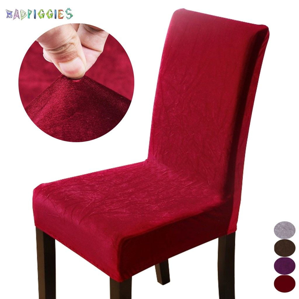 BadPiggies 4 Pack Velvet Stretch Dining Room Chair Covers Soft