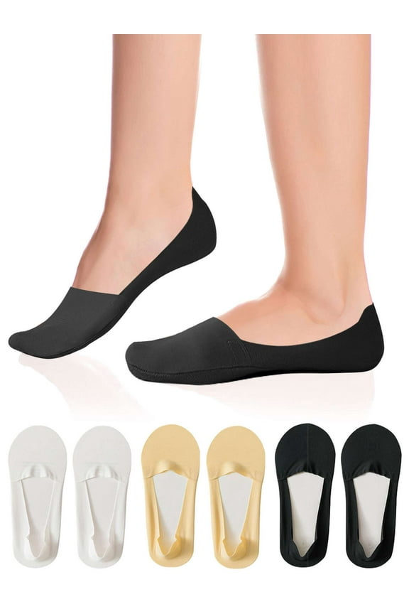 BadPiggies 10 Pairs Women No Show Socks, Invisible Ultra Low Cut Thin Liner Socks Non-Slip Cotton Hidden Socks for Flats