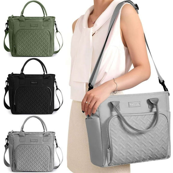 BadPiggies 11L Lunch Bag Lunch Box for Women Men, Leakproof Insulated Cooler Large Tote Shoulder Bag (Gray)