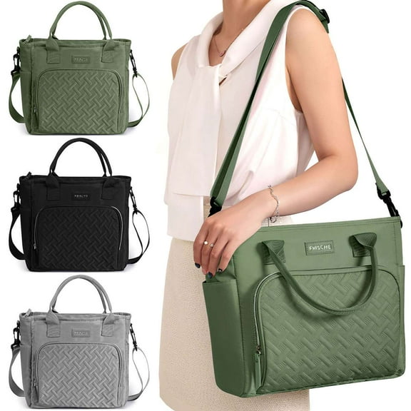 BadPiggies 11L Lunch Bag Lunch Box for Women Men, Leakproof Insulated Cooler Large Tote Shoulder Bag (Green)