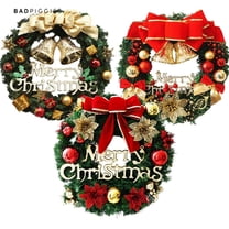BadPiggies 12" Christmas Wreath Decor For Xmas Home Party Door Wall Garland Flower Ornaments