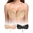 thumbnail image 1 of BadPiggies 2-Pack Womens Invisible Sticky Bras Self Adhesive Strapless Bras Backless with Drawstring (B Cup, Beige), 1 of 9