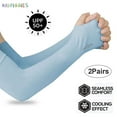 thumbnail image 1 of BadPiggies 2 Pairs UV Protection Cooling Arm Sleeves, UPF 50+ Men & Women Long Sun Protection Sports Sleeves Tattoo Cover Up With Thumb Holes (Blue), 1 of 11
