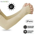 thumbnail image 1 of BadPiggies 2 Pairs UV Protection Cooling Arm Sleeves, UPF 50+ Men & Women Long Sun Protection Sports Sleeves Tattoo Cover Up With Thumb Holes (Skin), 1 of 11