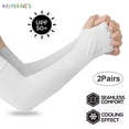 thumbnail image 1 of BadPiggies 2 Pairs UV Protection Cooling Arm Sleeves, UPF 50+ Men & Women Long Sun Protection Sports Sleeves Tattoo Cover Up With Thumb Holes (White), 1 of 11