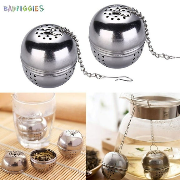 BadPiggies 2 Pcs Stainless Steel Mesh Tea Ball Infuser Strainers 1.6" Dia Tea Filter Interval Diffuser for Loose Tea Spice