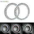 thumbnail image 1 of BadPiggies 2PCS Car Crystal Bling Ring Emblem Stickers, Rhinestone Key & Button Ignition Starter Decal Car Knobs Decor (Silver), 1 of 10