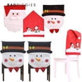 thumbnail image 1 of BadPiggies 2Pack Christmas Snowman Santa Claus Chair Back Covers for Dining Room Home Holiday Party Decor, 1 of 7