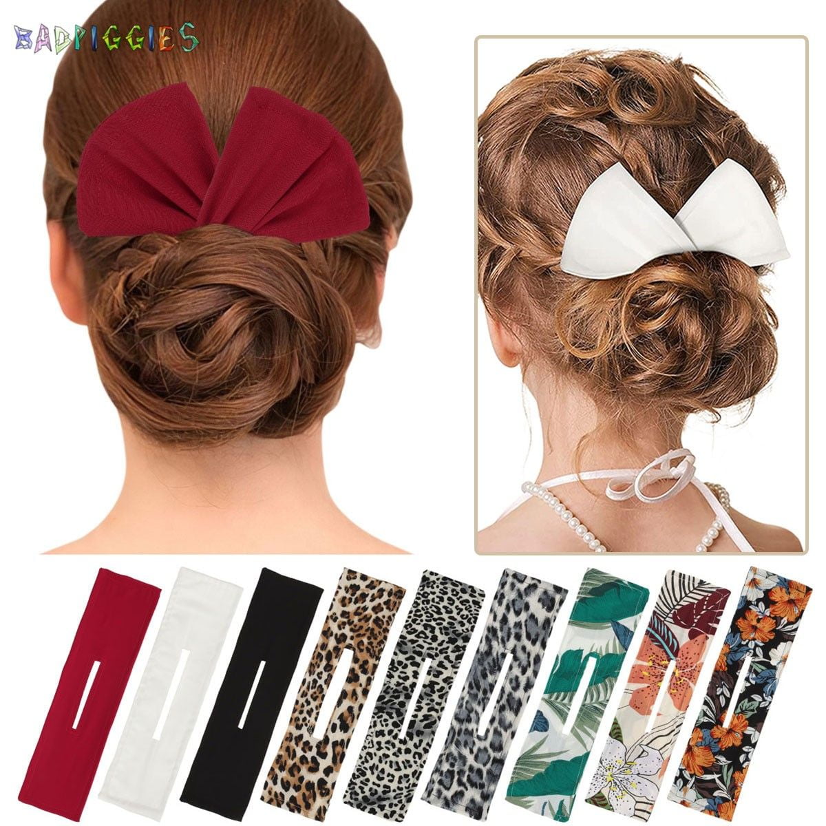 BadPiggies 3 Pieces Hair Deft Bun Maker, for French Twist Hair Elastic