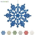 thumbnail image 1 of BadPiggies 4" Glitter Snowflake Christmas Ornaments, 24Pcs Sparkly Snowflakes Hanging Crafts for Xmas Tree Decorations (Blue), 1 of 8