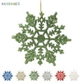 thumbnail image 1 of BadPiggies 4" Glitter Snowflake Christmas Ornaments, 36Pcs Sparkly Snowflakes Hanging Crafts for Xmas Tree Decorations (Green), 1 of 8