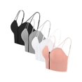 thumbnail image 1 of BadPiggies 4-Pack Comfy Cami Bra for Women Wirefree Crop Top Yoga Bralette Longline Padded Lounge Bras, 1 of 10
