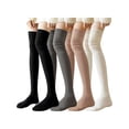 thumbnail image 1 of BadPiggies 4 Pairs Womens Thigh High Stockings Over Knee Socks Thin Knit Boot Stocking Daily Wear Cosplay Accessory, 1 of 9