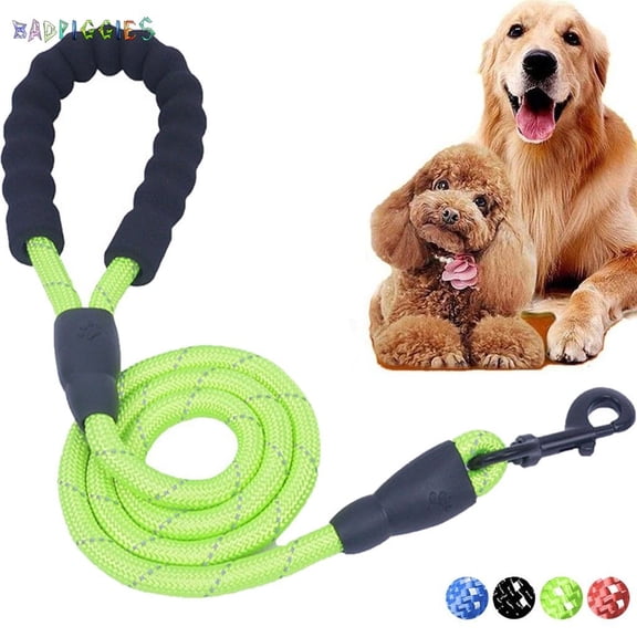 BadPiggies 5 FT Strong Dog Leash with Comfortable Padded Handle and Reflective Threads Dog Leashes for Medium Large Dogs