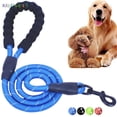 thumbnail image 1 of BadPiggies 5 FT Strong Dog Leash with Comfortable Padded Handle and Reflective Threads Dog Leashes for Medium Large Dogs, 1 of 10