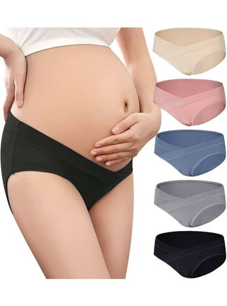 Women's Maternity High Waist Underwear Pregnancy Seamless Soft Hipster  Panties Over Bump, 3 Pack
