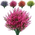 thumbnail image 1 of BadPiggies 8 Bundles Artificial Flowers Plastic Lavender UV Resistant No Fade Hanging Plants for Garden Porch Window Indoor Outdoor (Pink), 1 of 10