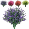 thumbnail image 1 of BadPiggies 8 Bundles Artificial Flowers Plastic Lavender UV Resistant No Fade Hanging Plants for Garden Porch Window Indoor Outdoor (Purple), 1 of 10