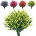 thumbnail image 1 of BadPiggies 8 Bundles Artificial Flowers Plastic Lavender UV Resistant No Fade Hanging Plants for Garden Porch Window Indoor Outdoor (Yellow), 1 of 10