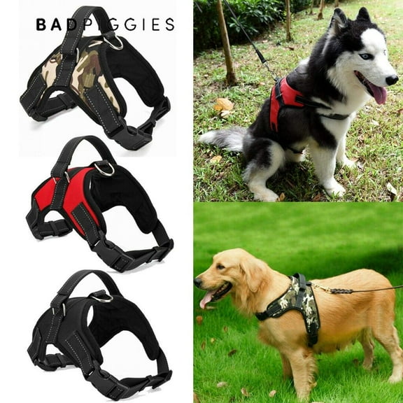 BadPiggies Adjustable Dog Harness, No Pull Dog Harness Reflective Outdoor Vest with Easy Control Handle, No More Pulling, Tugging or Choking for Small Medium Large Dogs"2XL,Red"
