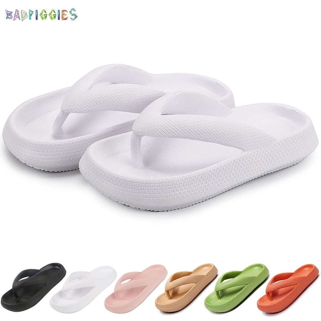 BadPiggies Comfy Anti-Slip Flip Flops, Indoor Pool Thong Sandals ...
