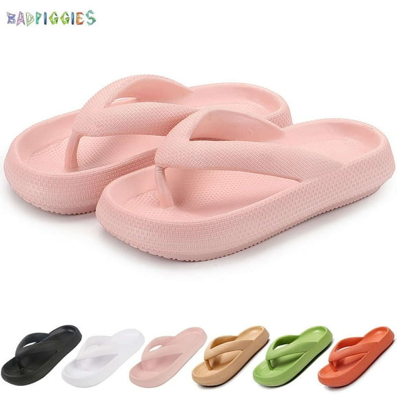 BadPiggies Anti-Slip Flip Flops Thong Sandals Pillow Slippers for Women Men House Slides Clouds Shower Shoes