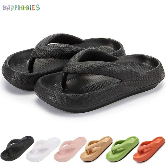 BadPiggies Anti-Slip Flip Flops Thong Sandals Pillow Slippers for Women Men House Slides Clouds Shower Shoes
