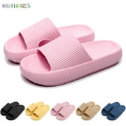 BadPiggies Anti-Slip Shower Shoes Pillow Slippers Sandals for Women Men Comfy Cushioned Thick Sole House Slides