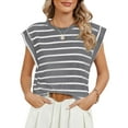 thumbnail image 1 of BadPiggies Cap Sleeve Tops for Women Summer Top Basic Tee Shirts Crew Neck Casual Tank Loose Fit, 1 of 8