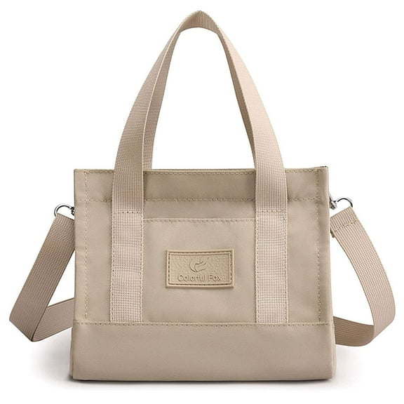 BadPiggies Casual Nylon Purse Handbag Crossbody Bag Waterproof Shoulder Bag for Women (Beige)