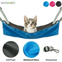 BadPiggies Cat Hanging Reversible Hammock Bed, Nylon or Plush Pet Cage Hammocks for Small Animals Puppy Dogs Kitten Ferret Rabbits Playing (Blue)