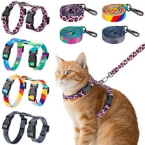 BadPiggies Cat Harness and Leash Set, Escape Proof Adjustable Pet Harness Walking Travel Kitten Harness for Small Medium Large Cats